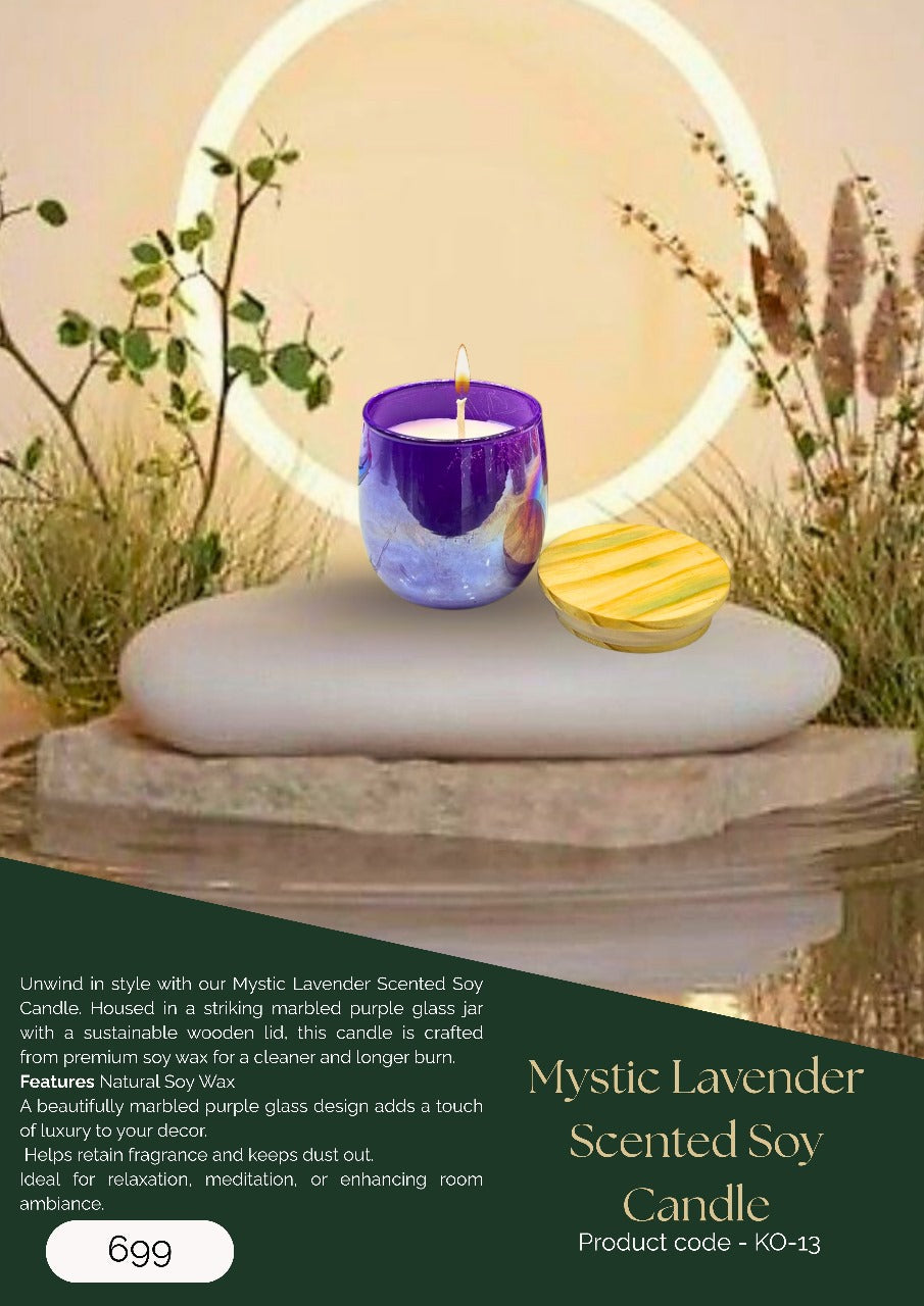 Mystic Lavender Scented Soy Candle – Serenity in Style