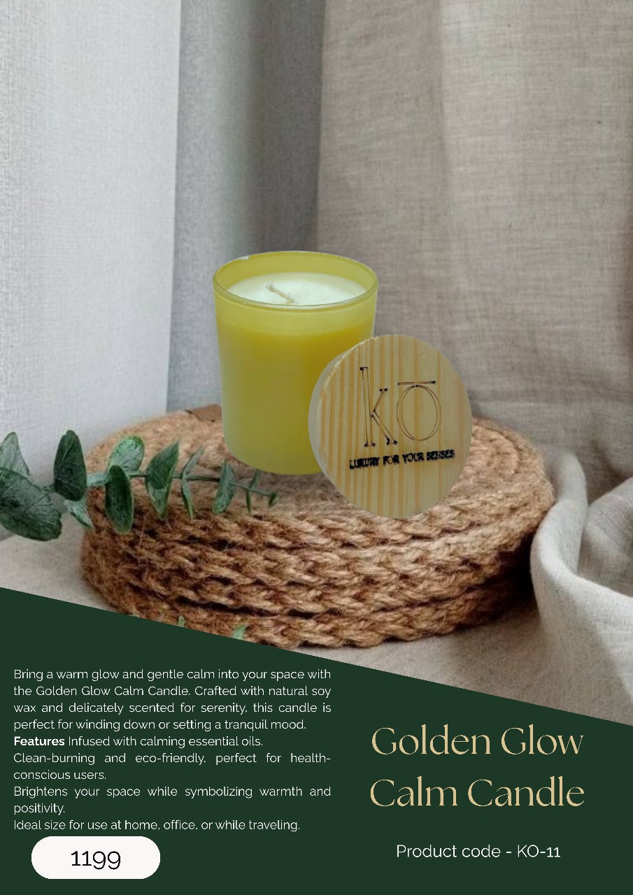 Golden Glow Calm Candle – Tranquility in a Jar
